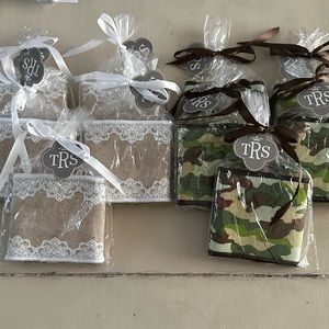 Lace & Camo Wedding Party Koozie Wraps